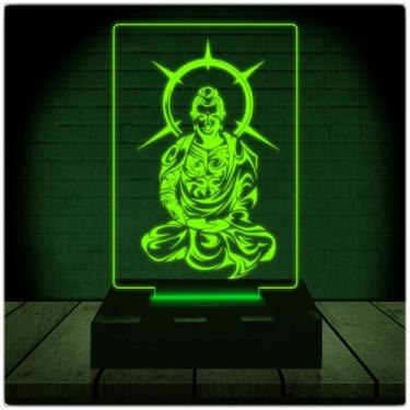 Imagem de Luminária Led Abajur  3D  Buda - Rb Criações