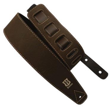 Imagem de Correia para Guitarra VT-L-02 em Couro sem Estofamento Estampa Marrom - Basso