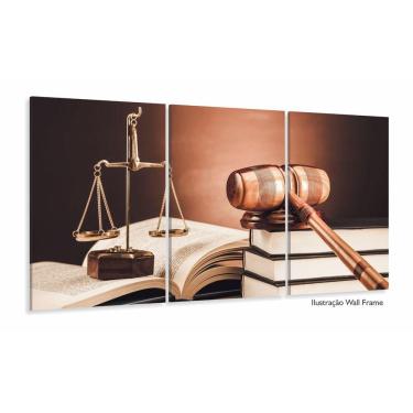Imagem de Quadro Escritório Advocacia Direito Malhete Arte 3 peças