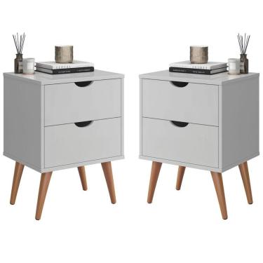 Imagem de Conjunto 2 Mesa De Cabeceira Decore Madri Retrô Para Quarto