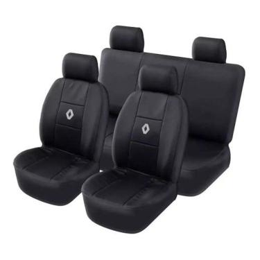 Imagem de jogo de capa para banco  automotivo em couro preto para  Logan 2011