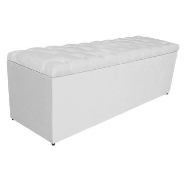 Imagem de Calçadeira Estofada Liverpool 140cm Casal Corano Branco