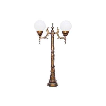 Imagem de Poste Chinês para Jardim de Alumínio 02 Globos 1,12m