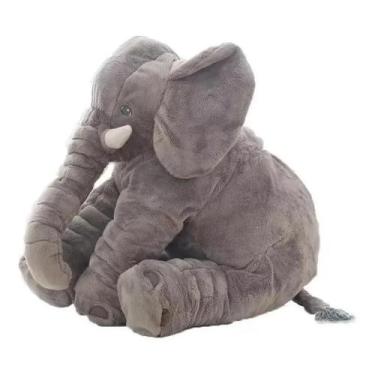 Imagem de Elefante De Plush 75 Cm Almofada Anti-Alérgico Bebê Dormir Cor Cinza E