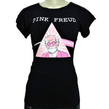 Imagem de Camiseta Tshirt Blusinha Baby Look Feminina Pink Freud - Safira Rocks