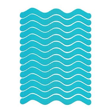 Imagem de SHENGANG 24 peças em forma de s tiras antiderrapantes tiras de segurança à prova d'água adesivos de chuveiro fita antiderrapante autoadesiva para banheira escadas piso, azul, 18x1,3 cm