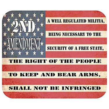 Imagem de Tapete de mouse com a bandeira dos EUA Patriótico da 2ª Emenda para laptop, PC, jogos, casa ou escritório