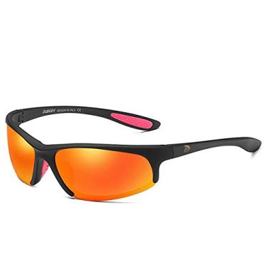 Imagem de Óculos de sol polarizados Dubery para homens e mulheres, 2019, óculos de sol vintage, estilo retrô, para esportes, dirigir, espelho, marca de luxo, 6-sand Black/Orange, One Size