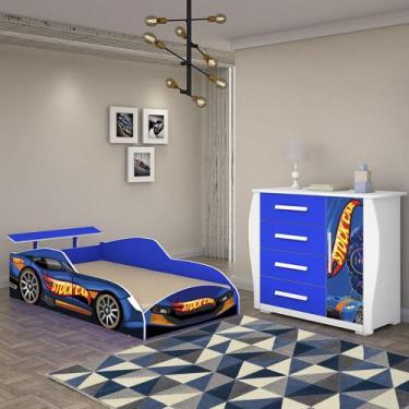 Quarto Infantil Menino Carro McVeloz Com Cama e Guarda Roupa - Loja Tigo