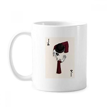 Imagem de Spade J Baralho de cartas padrão caneca cerâmica xícara de café porcelana louça