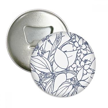 Imagem de Desenho de linha de plantas abstratas arte abridor de garrafas ímã de geladeira emblema multifuncional