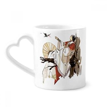 Imagem de China Chinês Homem Arcaico Figura Padrão Caneca Café Cerâmica Copos Copo Coração Vidro