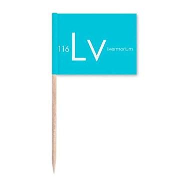 Imagem de Elementos Químicos Mesa menstrual Metais Pobres Livermorium Bandeiras Marcador Topper Decoração de Festa