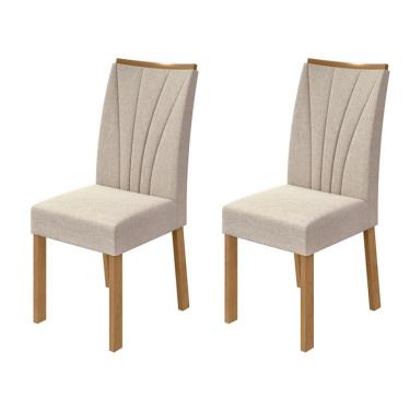 Imagem de Conjunto com 2 Cadeiras Apogeu Linho Bege e Amêndoa Clean