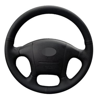 Imagem de Capa de volante de carro confortável e antiderrapante costurada à mão preta, Fit For Hyundai Sonata 1999 2000 2001 2002 2003 2004 2005