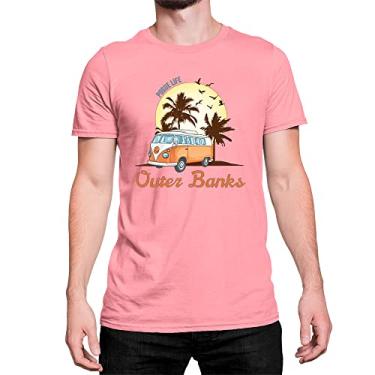 Imagem de Camiseta T-Shirt Outer Banks pirua Série Pogue Life Algodão Cor:Rosa;Tamanho:P