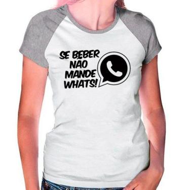 Imagem de Camiseta Feminina Raglan Cinza Branco Frases E Humor - Design Camiseta