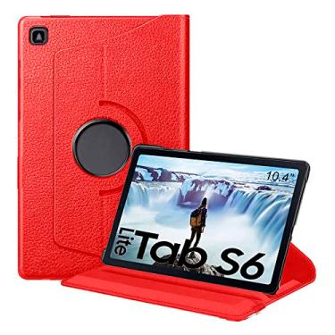 Imagem de Capa Para Samsung Tab S6 Lite 10.4" SM-P610 SM-P615 (2020) SM-P613 SM-P619 (2022) Giratoria 360° Linha Premium - Álamo (Vermelho)