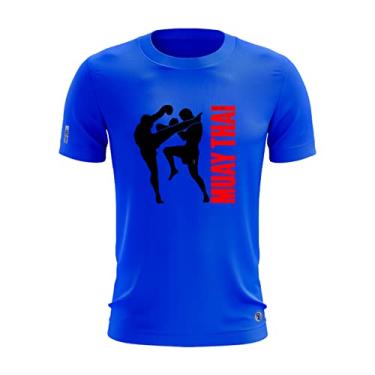 Imagem de Camiseta Academia Corrida Muay Thai Treino Luta Arte Marcial Cor:Azul;Tamanho:M