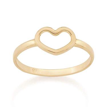 Imagem de Anel Rommanel Skinny Ring com Coração Vazado 512711 Tamanho: 16;Cores:Dourado