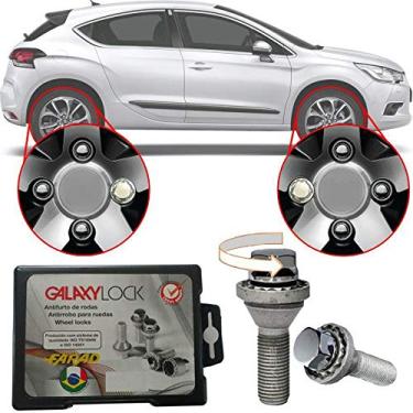 Imagem de Trava Antifurto Anti Roubo de Roda Parafuso Porca Farad Galaxylock Citroen DS4 2013 14 Com Mais de 10.000 Segredos BE8/M