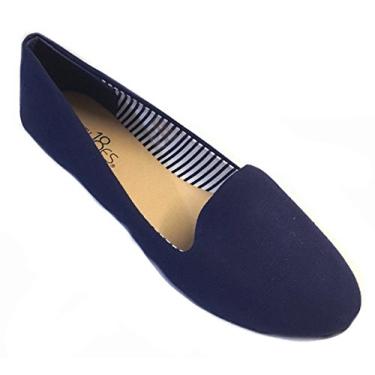Imagem de Shoes8teen Sapatilhas femininas de lona para fumar, 4024 azul-marinho, 9-10