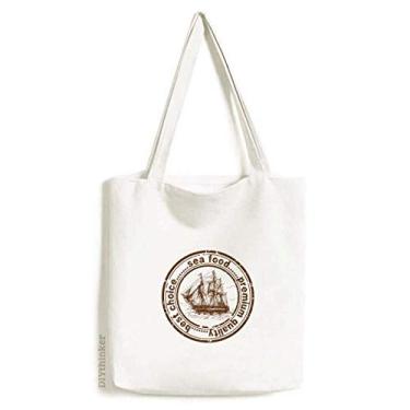 Imagem de Sea Food Boat Classic Country City, sacola de lona, bolsa de compras, bolsa casual
