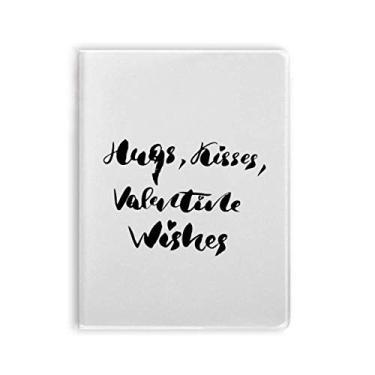 Imagem de Caderno de anotações Hugs Kisses Valentine Wishes capa de goma Diário de capa macia