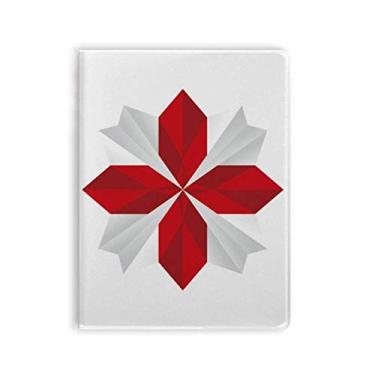 Imagem de Diário de capa macia abstrata com estampa de flores de origami de Natal