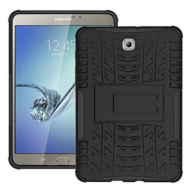 Imagem de DWAYBOX Capa Tab S2 8.0 T710 design de armadura híbrida com suporte capa protetora de camada dupla destacável capa dura para Samsung Galaxy Tab S2 8 polegadas SM-T710 / T715 (preto)