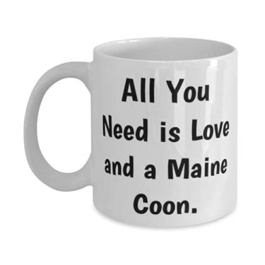 Imagem de Caneca All You Need is Love and a Maine Coon. Caneca de 325 ml, presente de gato Maine Coon de amigos, melhor xícara para amantes de gatos