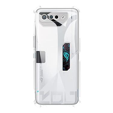 Imagem de Shantime Capa para Asus ROG Phone 7 Ultimate, capa traseira de TPU macio à prova de choque de silicone anti-impressões digitais capa protetora de corpo inteiro para Asus ROG Phone