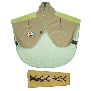 Imagem de Pet Bird – Conjunto protetor de cocô de pescoço e protetor de braço antiarranhões, almofada de ombro anti-mordida, xale de fralda para papagaio, arara, periquito, periquito, agapornis fischeri, calopsita