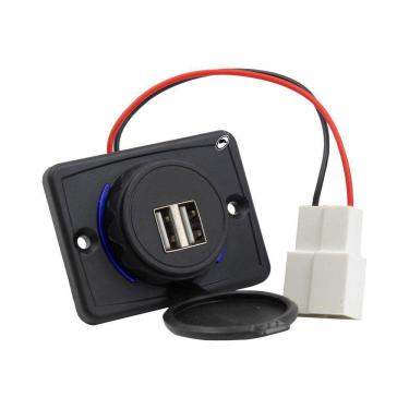 Imagem de Carregador Tomada USB Dupla Automotivo Orbe 9V a 36V Entrada 1A 5V Saída Carro Van Ônib...