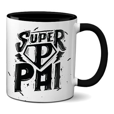 Imagem de Caneca Criativa Super-Herói Feliz Dia Dos Pais Super Pai (Preta)