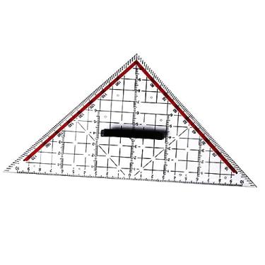 Imagem de Dynwave Ferramenta de layout de medição de régua triangular Multifuncional Fácil leitura Transferidor Régua de medição para designers de engenharia
