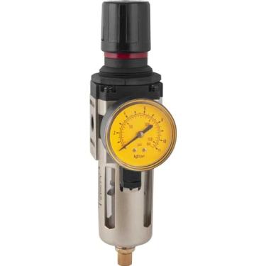 Imagem de Filtro regulador de pressão 1/4" npt corpo metálico dreno automático mini rp140 - Vonder
