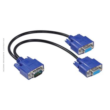 Imagem de Cabo Y Vinik, 1X VGA Macho X 2X VGA Fêmea, 15 Pinos - AVY-1M/2F