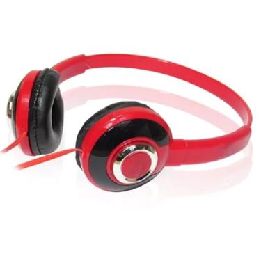 Imagem de Fone De Ouvido Com Haste Ajustável Para Celular PC Tablet Computador Cor Vermelho