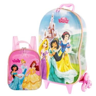 Imagem de Mochila 3D de Rodinhas Infantil - Disney-Princesas - Castelo - Maxtoy