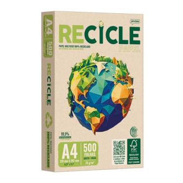 Imagem de Papel Recicle A4 Multiuso 75g com 500fls 100% Reciclado