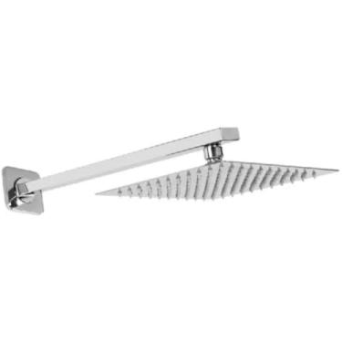 Imagem de Raro, Ducha Quadrada Chuveiro Duchão Grande 20x20 Para Piscina Área Lazer Externa Solar/A Gás