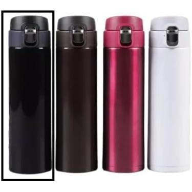 Imagem de Garrafa Térmica 500 Ml Isotérmica Café Chá Água Em Aço Inox Com Tampa Premium Cor Preto