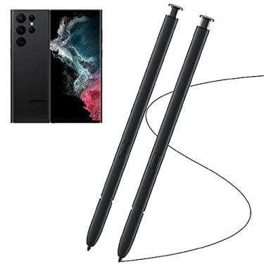 Imagem de Pacote com 2 canetas pretas S22 Ultra S de substituição para Samsung Galaxy S22 Ultra Stylus 5G SM-S908U S22 Ultra Stylus Pen (sem Bluetooth) + pino de ejeção (preto fantasma)