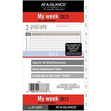 Imagem de Refil de agenda semanal e mensal 2023 da AT-A-GLANCE, 10831 DIY-TIMER, 9,5 cm x 16,5 cm, tamanho 3, tamanho portátil, folha solta (471-285 anos)