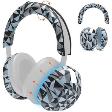 Imagem de WC Protectz XM5 - Capas protetoras de silicone para fones de ouvido para fones de ouvido Sony WH1000XM5, da Wicked Cushions | Proteção superior com designs elegantes | Geo Gray