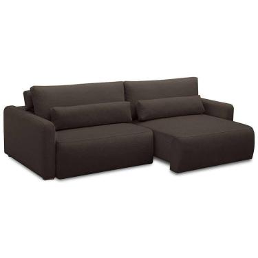 Imagem de sofá 4 lugares retrátil e reclinável siena veludo tabaco