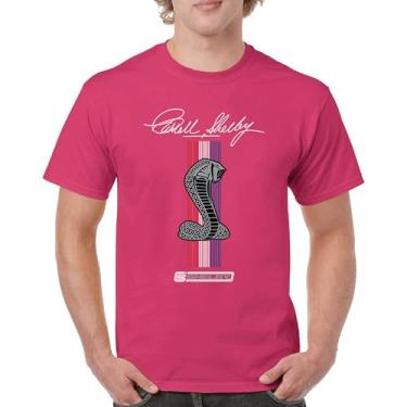 Imagem de Camiseta masculina Shelby Cobra com logotipo American Legendary Muscle Car Racing Mustang GT500 Performance Powered by Ford, Rosa choque, GG
