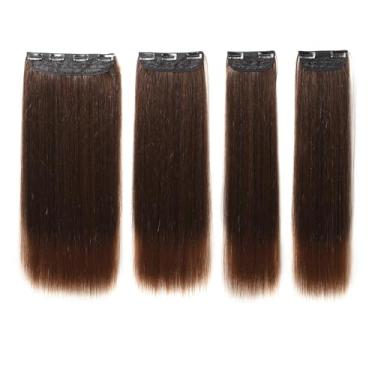 Imagem de CIADAZ Conjunto de 4 peças de clipes de extensão de cabelo longo e reto para mulheres, clipe em peças de peruca de aparência natural, fácil de usar, 22 polegadas de comprimento, 190 g de peso para pen