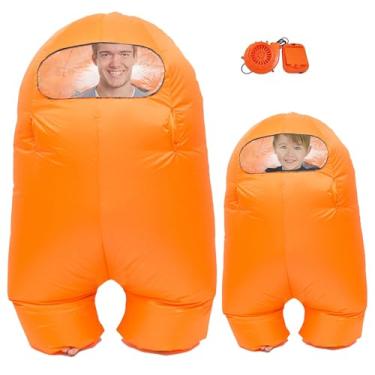 Imagem de FANFX Inflatable Astronaut space Costume Inflatable costume Full Body Suit Halloween Cosplay Costumes (orange, adult)